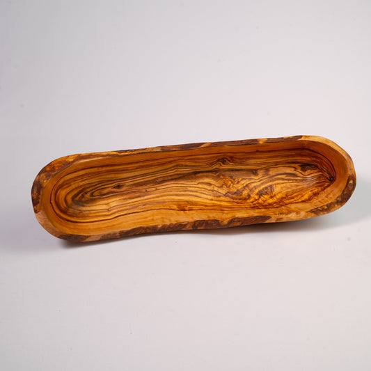 Rustikale Brotschale aus Olivenholz 25- 34 cm